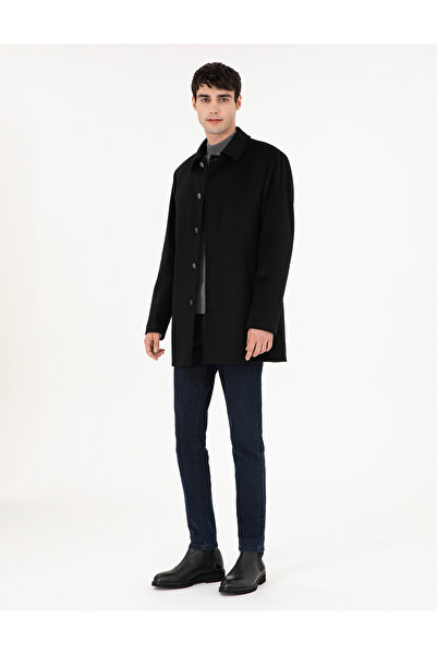 Pierre Cardin Men's Woven Fabric Wool Slim Fit Coat