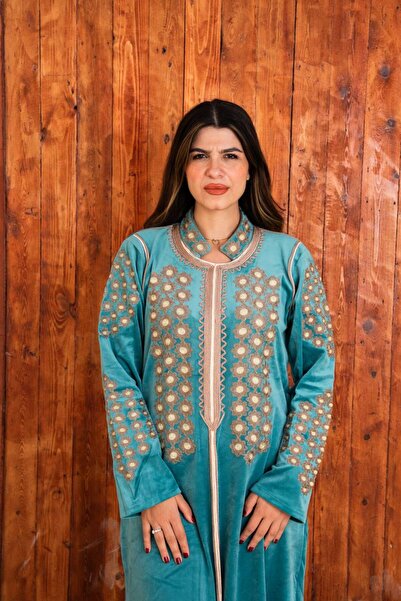 AFandina Velvet jalabiya embroidered with luxurious embroidery A-183