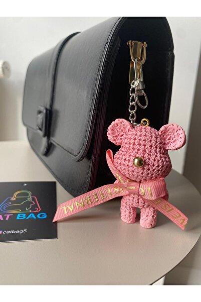 ÇANTA Cat Bag Pink Teddy Bear Ornament Keychain