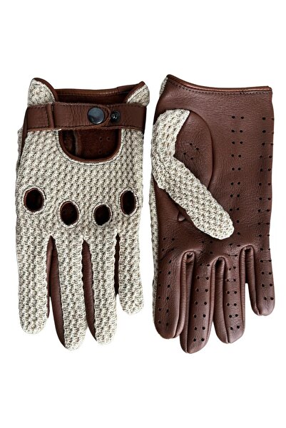 Hungant Manusi pentru condus din piele de cerb cusut interior paspolat croche...