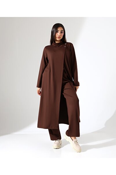 Fi'l Arz Fashion Women's Asymmetrical High Neck Two-Piece Set