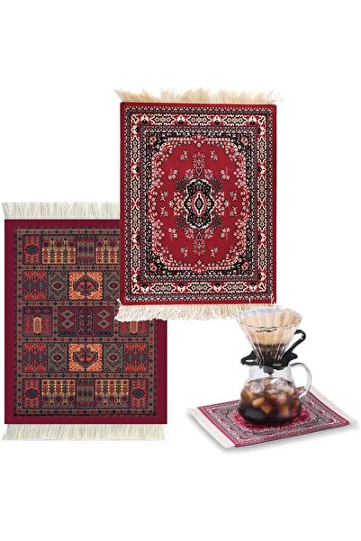 007 طقم وسادة ماوس وسجادة قهوة من جينهيك (2) - غير قابلة للانزلاق، مقاومة للح...