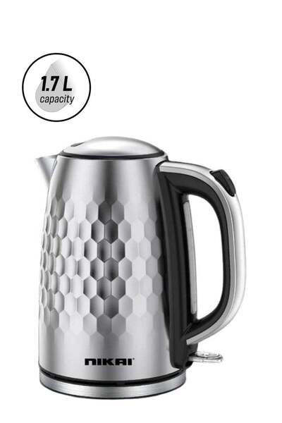 Nikai Double Layer Kettle, Stainless Steel Body, 1850-2200W, Indicator Light, Cool Touch, 1.7L