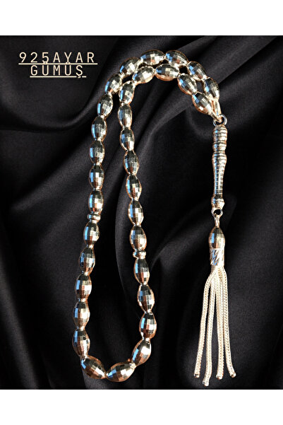 Erbab i Kehribar KALEM İŞÇİLİKLİ TAMAMEN GÜMÜŞ TESBİH