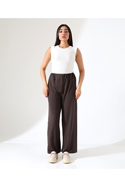 Fi'l Arz Fashion Women's Elastic Waist Wool Viscose Loose Pants