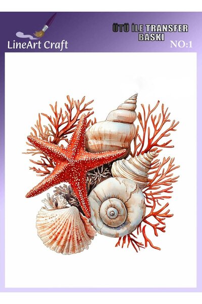 LİNEART Coral Pattern N: 1 Fabric Transfer Paper 20*20