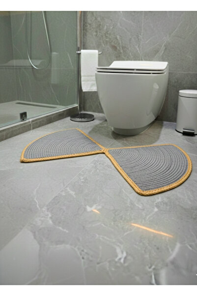 HomeTurko Natureluxe Jute Toilet Front Mat Door Spa Sauna Bathroom Mat Durable Decorative and Stylish Design