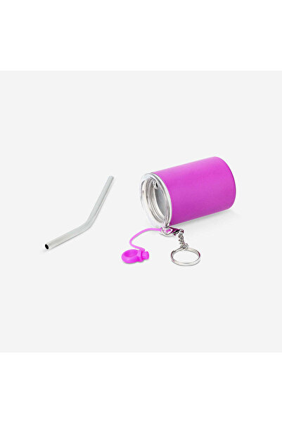 Flying Tiger Copenhagen Pembe Metal Pipetli Kapaklı Bardak Anahtarlık
