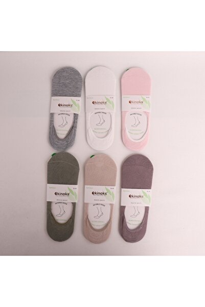 DRESSY LIFE 6-قطعة من جوارب البامبو النسائية المغسولة خياطة مخفية جوارب باليرينا