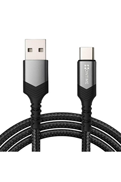 007 كابل ONTIME USB-C بطول 1 متر - شحن سريع 3 أمبير، مضفر من النايلون، 480 مي...