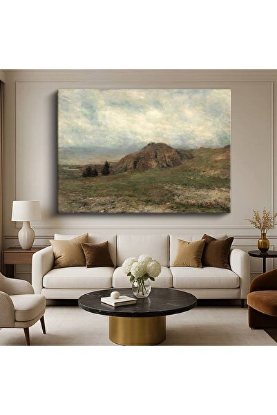 TosbArt Charles-François Daubigny Tepeler Doğa Manzarası Kanvas Tablo Sanat T...