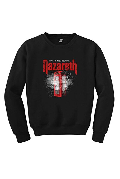 WAKHA سويت شيرت نازاريث روك آند رول تيليفون أسود