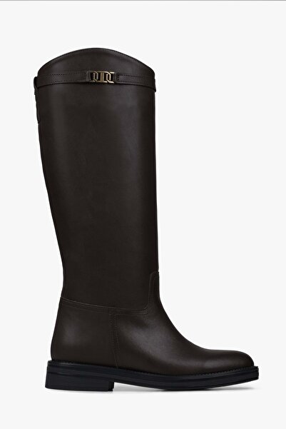 Shoeberry Γυναικείες μπότες Valen καφέ δερμάτινες