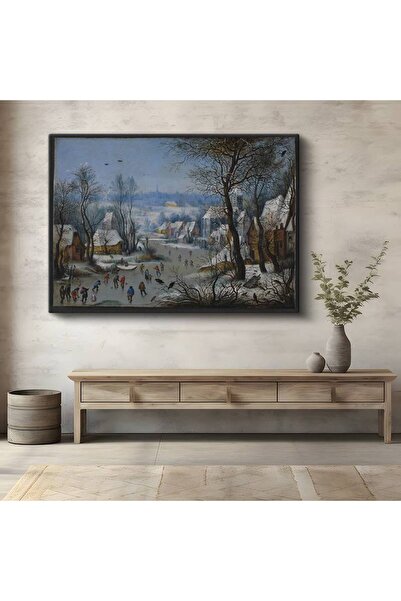TosbArt Pieter Bruegel Kış Kar Manzarası Kanvas Tablo Sanat Tablosu Ressam Ta...