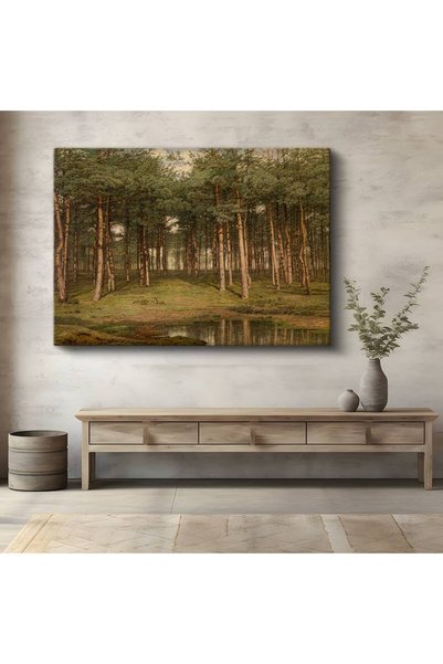 gurbaart Ivan Shishkin Çam Ormanı Doğa Manzarası Kanvas Modern Sanat Tablo Re...