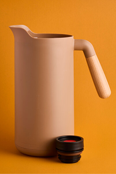 Perotti Lotus Nordic Bambu Saplı Cam Vakumlu Termos 1000 ml Kahverengi