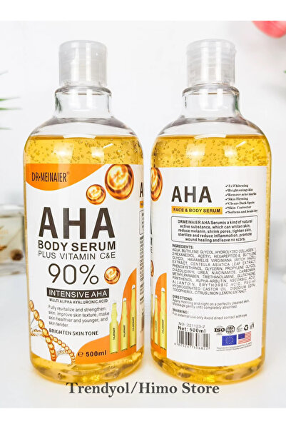 DR MEINAIER سيروم دكتور مينير للجسم AHA مع فيتامين C و E 90% مكثف AHA 500 مل