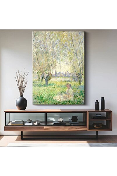 GülsenArt Claude Monet Söğüt Altında Dinlenen Kadın Kanvas Tablo Duvar Tablos...