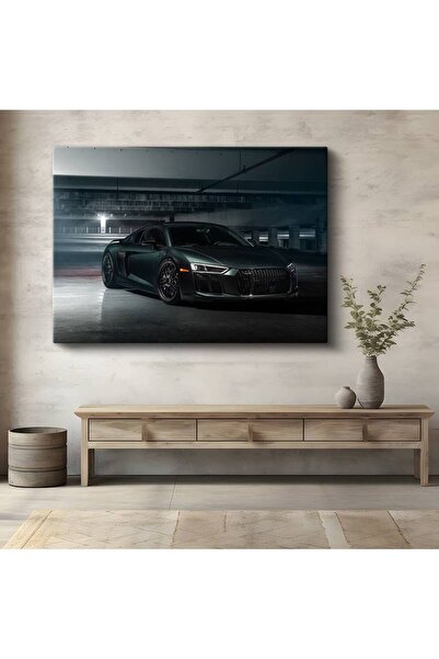 gurbaart Audi R8 Mat Siyah Süper Araba Kanvas Elegant Tablo Alman Teknolojisi...