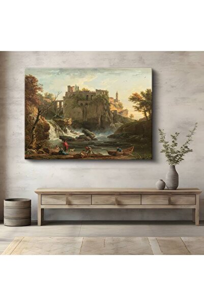 GülsenArt Claude Lorrain Cascada din Tivoli Peisaj natural Pictură pe pânză P...