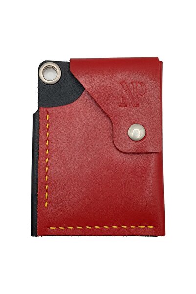 Natty Pell Bicolor Leather Cardholder - Red/Black