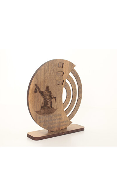 J TOYSS Kişiye Özel Ahşap Sonsuz Takvim - Masaüstü Ofis Dekorasyonu