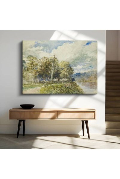 TosbArt J.M.W. Turner Ağaçlık Yeşil Manzara Kanvas Tablo Sanat Tablosu Ressam...