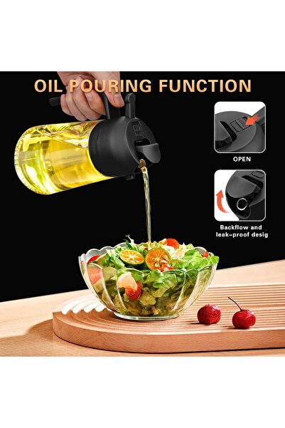 RELAXY 470ml Oil Dispenser Bottle for Kitchen - 2 in 1 Olive Oil Dispenser and Oil Sprayer