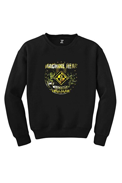 WAKHA سويت شيرت أسود من ماشين هيد هيلاليف