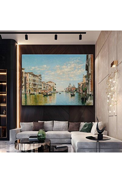 gurbaart Federico del Campo Venedik Büyük Kanal Manzarası Kanvas Modern Sanat...