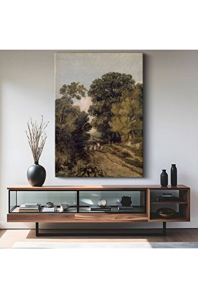 gurbaart Thomas Gainsborough Kırsal Köy Patikası Kanvas Modern Sanat Tablo Re...
