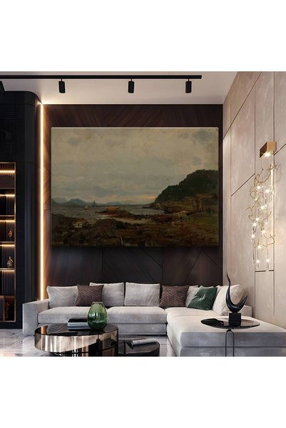 TosbArt John Constable Kıyı Deniz Manzarası Kanvas Tablo Sanat Tablosu Ressam...