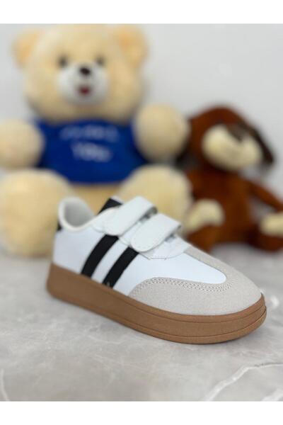 Parparastil Ministep White Black Striped Unisex Children's Sports Shoes Velcr...