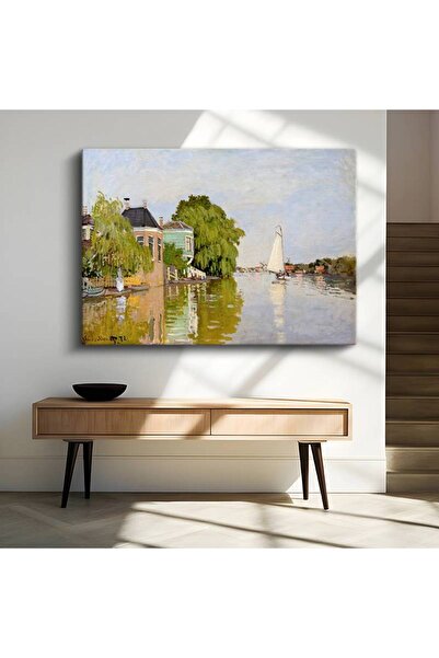 GülsenArt Claude Monet Zaandam Kanalı Su Manzarası Kanvas Tablo Duvar Tablosu...