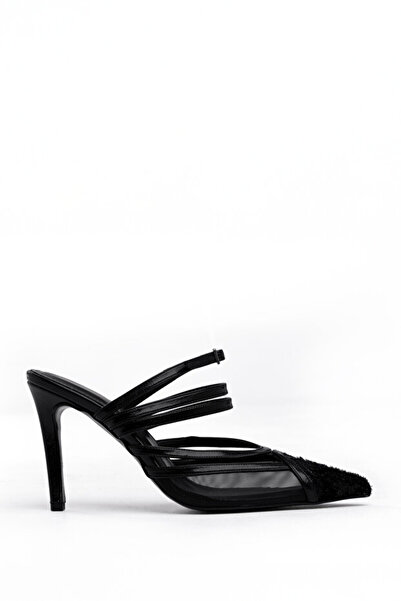 Tasarım Feather Detailed Multi-Thin Strap Evening Dress Heeled Women's Shoes – Collection of Evening Elegance