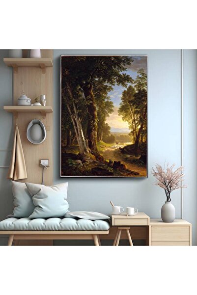 GülsenArt Asher Brown Durand Forest Road Nature Walkway Πίνακας σε καμβά Διακ...