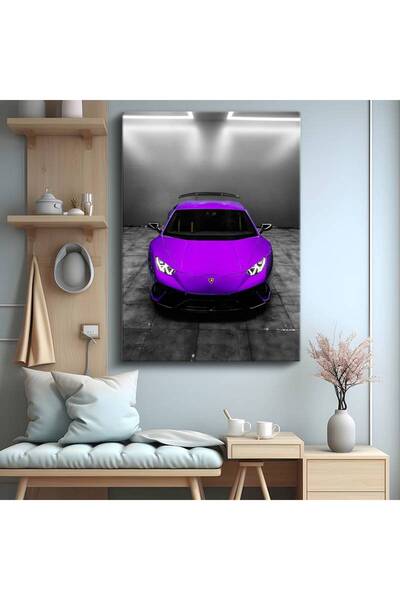 TosbArt Lamborghini Huracan Mor Süper Araba Kanvas Tablo İtalyan Spor Otomobi...