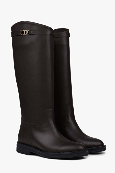 Shoeberry Γυναικείες μπότες Valen καφέ δερμάτινες