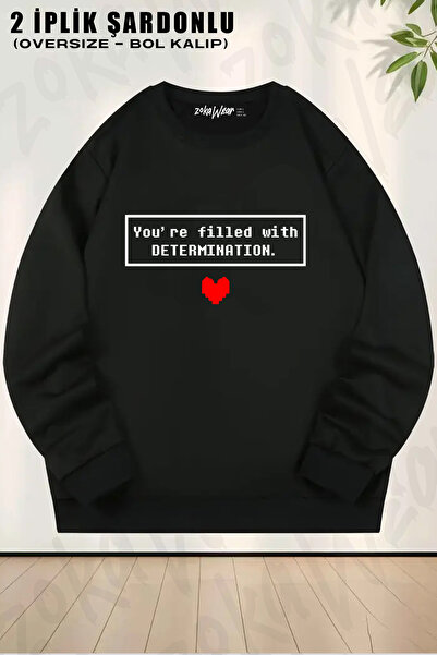 ZOKAWEAR Design unisex cu formă liberă UNDERTALE Determination cu imprimeu su...