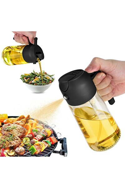 RELAXY 470ml Oil Dispenser Bottle for Kitchen - 2 in 1 Olive Oil Dispenser and Oil Sprayer