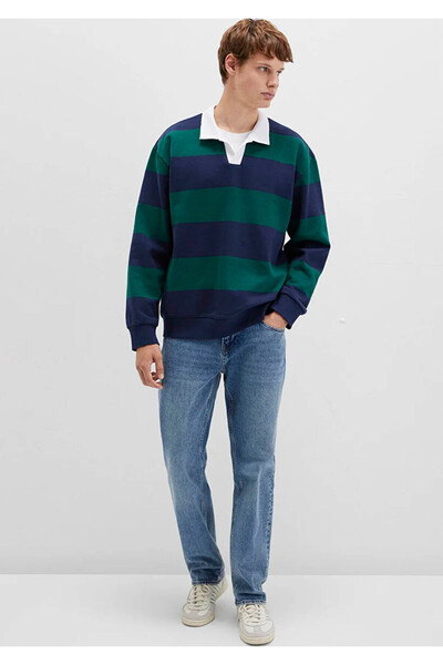 Mavi Блок Кольоровий Велосипедний Воротник Синій Чоловічий Світшот M0S10491-70497