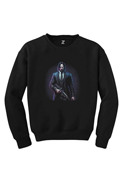 WAKHA سويت شيرت جون ويك آرت كلاسيك باللون الأسود