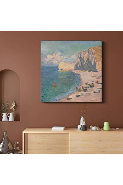 TosbArt Claude Monet Étretat Kayalıkları Deniz Manzarası Kanvas Tablo Sanat T...