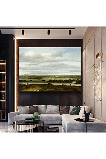 GülsenArt Jacob van Ruisdael Peisaj de câmpuri ample, pictură pe pânză, pictu...
