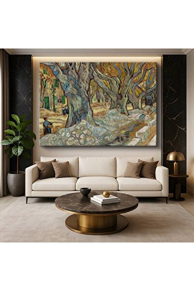 GülsenArt Vincent van Gogh Büyük Çınarlar Ağaç Resmi Kanvas Tablo Duvar Tablo...