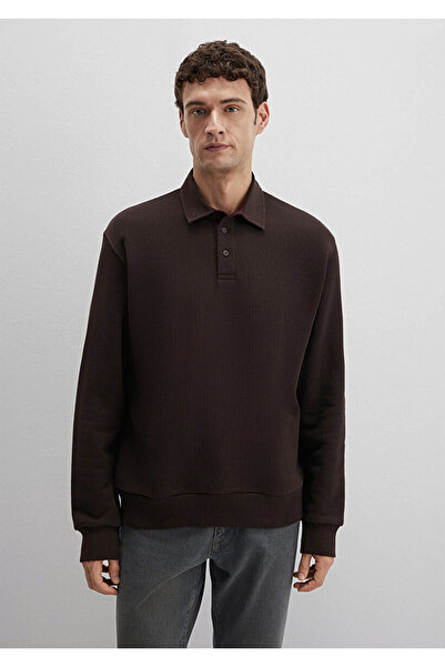 Mavi Мъжка кафява суитшърт с копчета M0S10474-89103