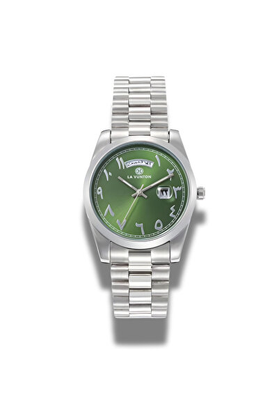 la vunton Laventon Men's Watch with Arabic Numerals and Arabic Day in Luxury Green Design