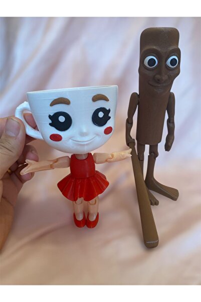 Eta3d Mega Boy 2-Piece Set Ballerina Cuppiccino Tung Tung Tung Sahur Brainrot Ailesi Figure