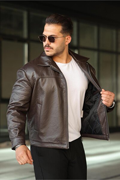 MODAEMAS МЪЖКО КОЖЕНО ПАЛТО