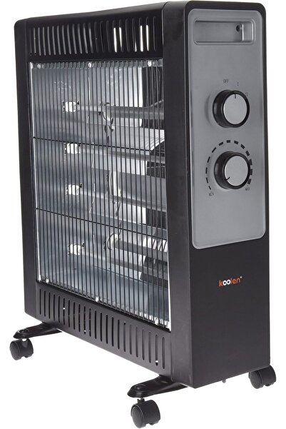 Koolen Quartz heater with 4 heating elements, 2200W, black and silver, by